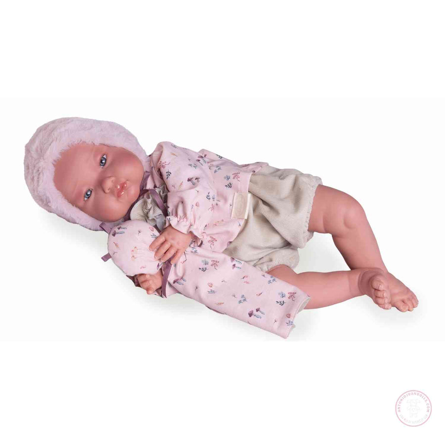Muñeca infantil con conjunto floral y pañal