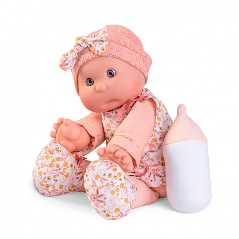 Vestido y gorro con detalles en rosa para muñeca Antonio Juan