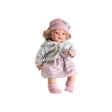 Muñeca Beni con abrigo gris y gorro