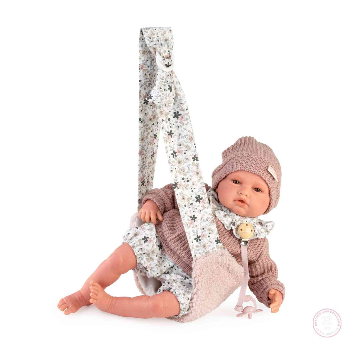 Muñeca Antonio Juan Reborn Baby Love con portabebé y conjunto de lana, idea de regalo de Navidad 2026