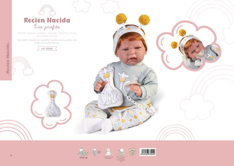 Descubre a 'Recién Nacida Lea Jirafita': Encanto y Aprendizaje | Catálogo Antonio Juan 2024 - AntonioJuanDolls.com, reborns que emocionan