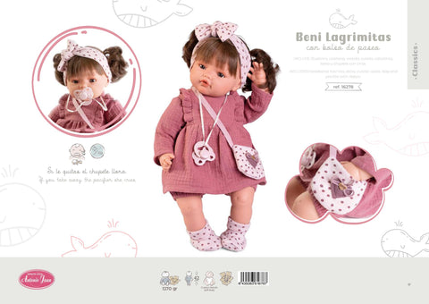 Encanto en Miniatura: Descubre a Beni Lágrimitas con Bolso de Paseo de Muñecas Antonio Juan - AntonioJuanDolls.com, reborns que emocionan