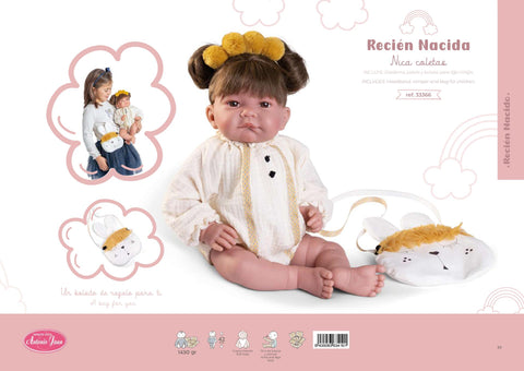 Encanto y Elegancia: Conoce a Nica Coletas en la Página 53 del Catálogo Antonio Juan 2024 - AntonioJuanDolls.com, reborns que emocionan