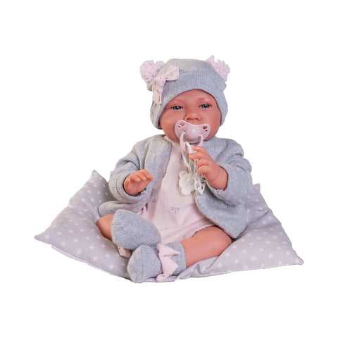 Muñeca Recién Nacida Lúa con cojín y chaqueta de Antonio Juan, un regalo de Reyes Magos acogedor para la mañana del 6 de enero