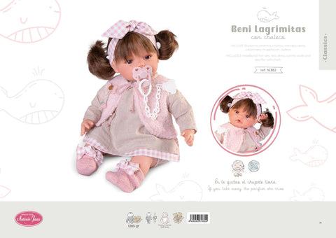 Un Encanto en Cada Detalle: Beni Lágrimitas con Chaleco - AntonioJuanDolls.com, reborns que emocionan