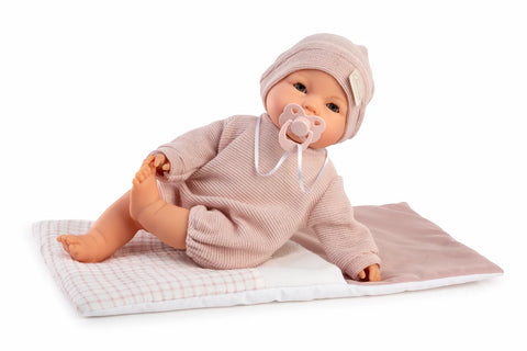 Bimba Lloro Dormilona Rosa 37cm Ojos Durmientes Mecanismo Saco (14367)