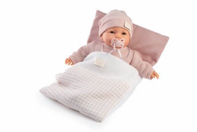 Bimba Lloro dormilona rosa con saco 37 cm