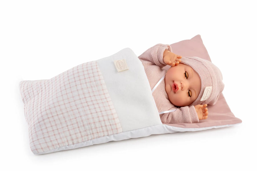 Bimba Lloro Dormilona Rosa 37cm Ojos Durmientes Mecanismo Saco (14367) (vista 2)