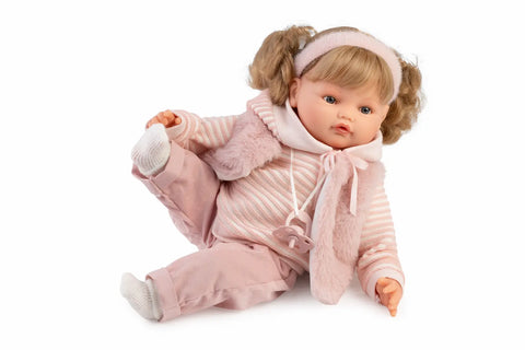 Beni Lloro Jersey Rayas 42cm - Cuerpo Blandito con Mecanismo Lloro (16386)