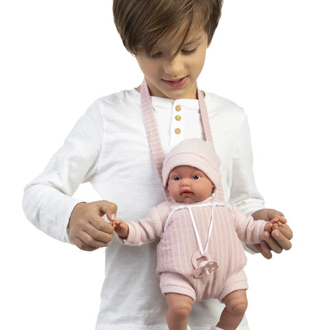 Baby Toneta palabritas con portabebé (70357) - Muñecas Antonio Juan: niño llevando la muñeca en el portabebé