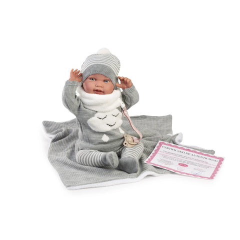 Sweet Reborn Pipo con toquilla gris (80114) - Muñecas Antonio Juan (vista 4)