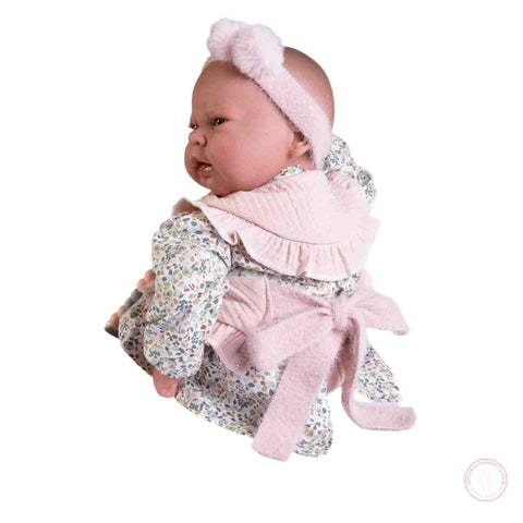 Sweet Reborn Lea Babero 42cm - Cuerpo Tela con Peso y Extremidades Rotatorias (80327)