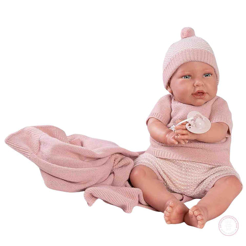 Mi Primer Reborn Daniela Toquilla Rosa 52cm - Cuerpo Blandito Peso Real (81055)
