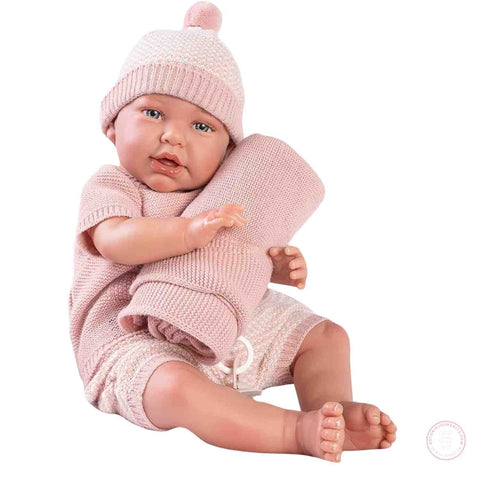 Mi Primer Reborn Daniela Toquilla Rosa 52cm - Cuerpo Blandito Peso Real (81055)
