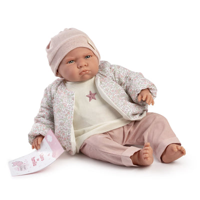 Mi Primer Reborn Berta con conjunto bomber 52 cm