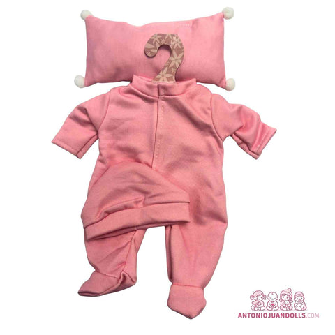 Pelele Rosa con Cojín Pompones Muñecas 26cm - Modelo Específico (91026-1)