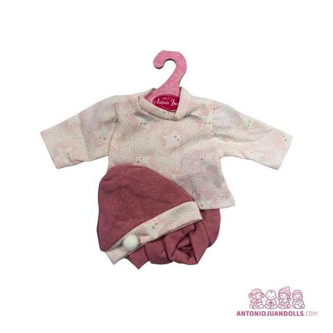 Conjunto Camiseta Florecitas Pantalón Pana Gorro 33cm - Ropa Muñeca Antonio Juan (91033-25003)