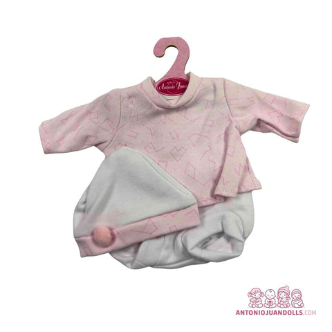 Conjunto Camiseta Letras Braguita Gorro 33cm - Ropa Muñeca Antonio Juan (91033-25006)