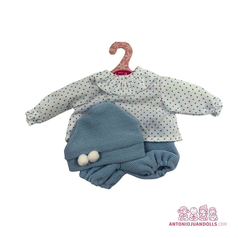 Conjunto Blusa Topitos Gorro Pompones Pantalón 33cm - Ropa Muñeca Antonio Juan (91033-25013)