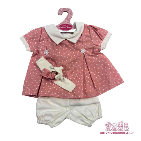 Conjunto Vestido Estrellas Ranita Diadema 42cm - Ropa Muñeca Antonio Juan (91042-25010)