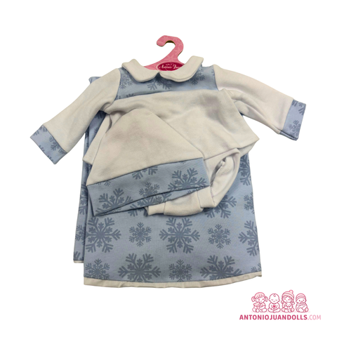 Conjunto Vestido Copos Nieve Chaqueta Polar Diadema 42cm - Ropa Muñeca Antonio Juan (91042-25020)