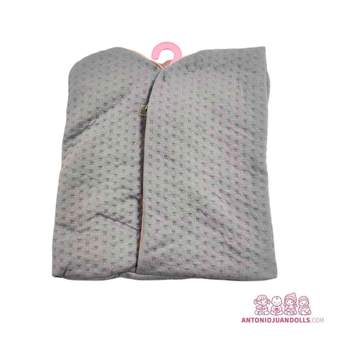 Manta Toquilla Gris Florecitas Muñecas - Tejido Suave (91060-2)