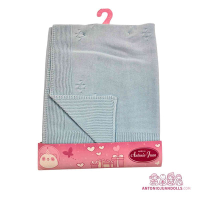 Toquilla de punto gris con estrellitas para muñecas