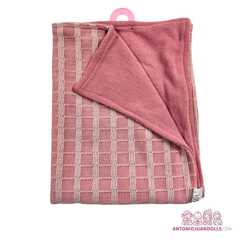 Toquilla Punto Rosa Cuadros Muñecas - Tejido Tricot Texturizado (91060-11)
