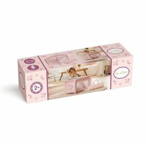 Contenido caja: cuna desmontada y bolsa transporte