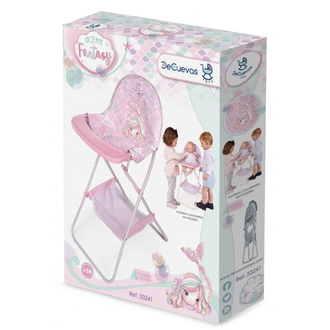 Trona Plegable Ocean Fantasy 65x42x32cm - Sirenas Rosa para Muñecas hasta 50cm (53241)