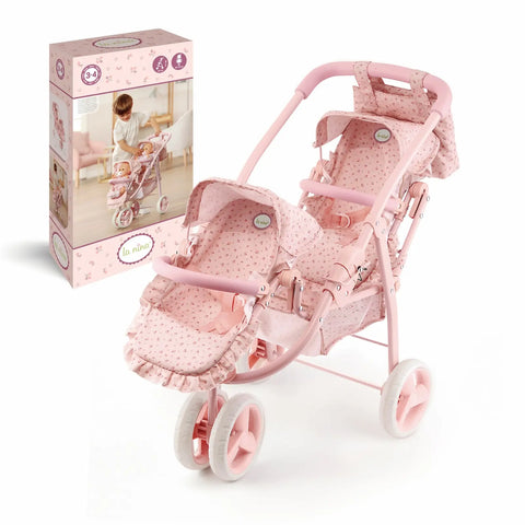 Gemelar Olivia La Nina rosa pastel para dos muñecas