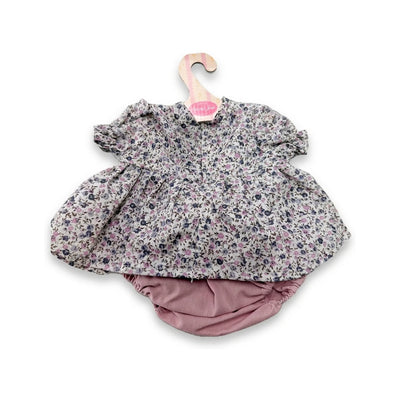 Conjunto Vestido Flores Blanco y Braguita Rosa 42cm - Ropa Muñeca Antonio Juan (91042-100)