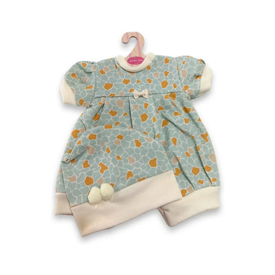 Conjunto Pelele Verde Agua Estampado y Gorro 42cm - Ropa Muñeca Antonio Juan (91042-98)
