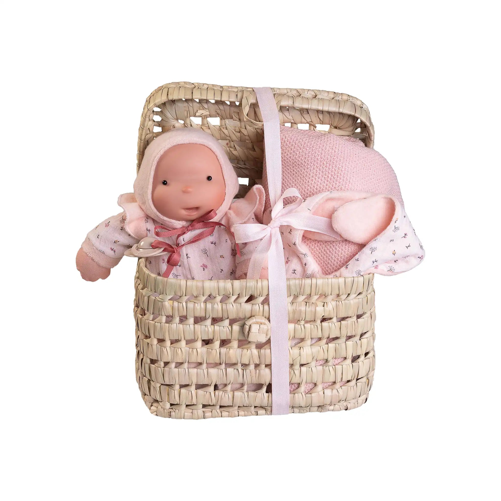 Canastilla con Ariel para los papis y el bebé, Organic Doll (86326) - Muñecas Antonio Juan