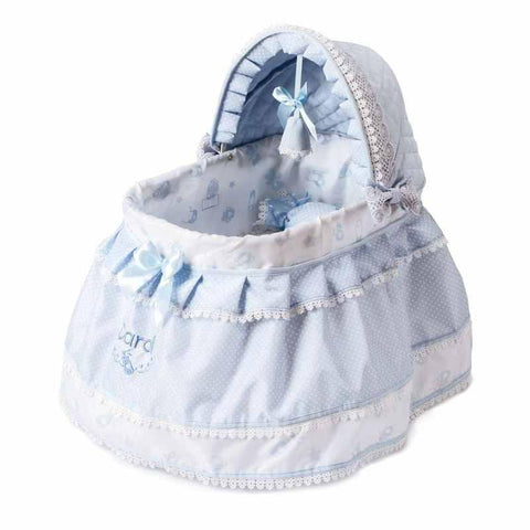Moisés Carol Azul con Dosel 52x46x27cm - Cuna Portátil Acolchada para Muñecas hasta 42cm (4897022511227)