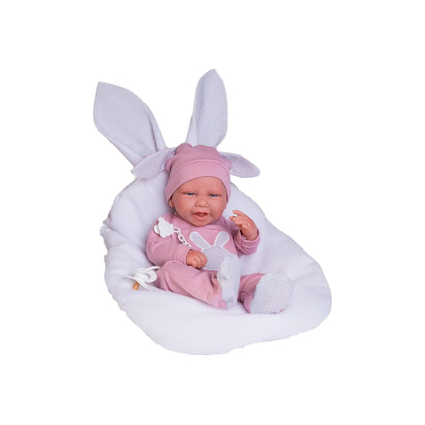 Recién Nacida Carla conejita con cojín (50289) - Muñecas Antonio Juan