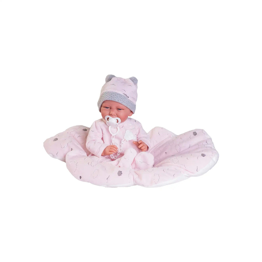 Recién Nacida Carla Pijama Rosa Nubes con Cojín 42cm (vista 2)