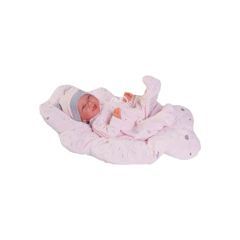 Carla 42 cm muñeca Antonio Juan con cama de nube

