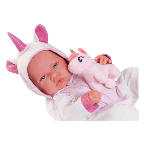 Recién Nacida con disfraz de unicornio (50268) - Muñecas Antonio Juan