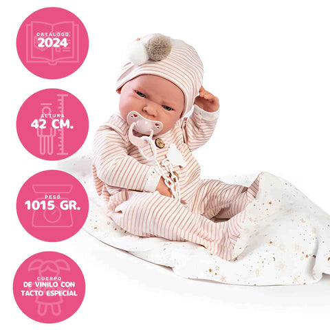 Recién Nacida Lea parejita manta estrellitas (50276) - AntonioJuanDolls.com, la tienda online de los reborns más bonitos