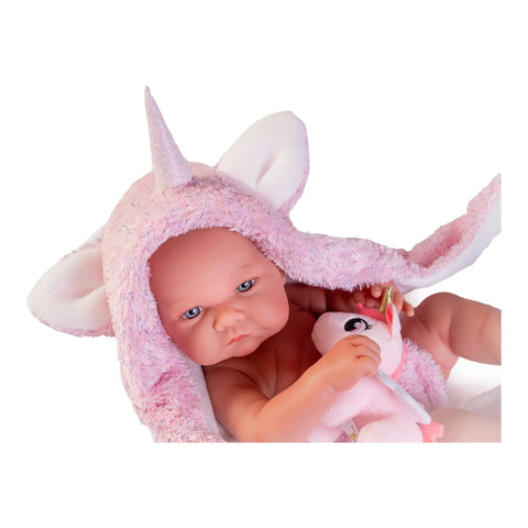 Recién Nacida Nica con capa y peluche unicornio (50086) - Muñecas Antonio Juan