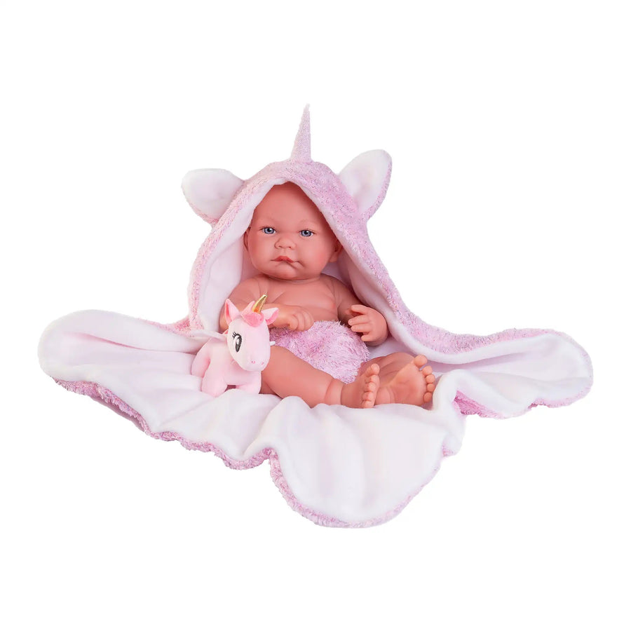 Recién Nacida Nica con capa y peluche unicornio (50086) - Muñecas Antonio Juan
