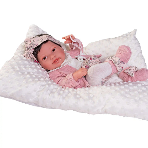 Recién Nacida Pipa con pendientes y cojín algodón (50036) - Muñecas Antonio Juan