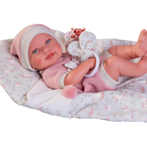 Recién Nacida Pipa con saco conejitos y mordedor (50159) - Muñecas Antonio Juan