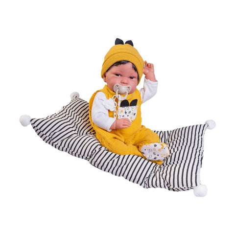 Recién Nacido Pipo Mono Mostaza Orejitas con Cojín 42cm - Cuerpo Blandito Extremidades Rotatorias (33234)