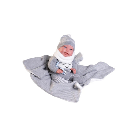 Sweet Reborn Pipo con toquilla gris (80114) - Muñecas Antonio Juan